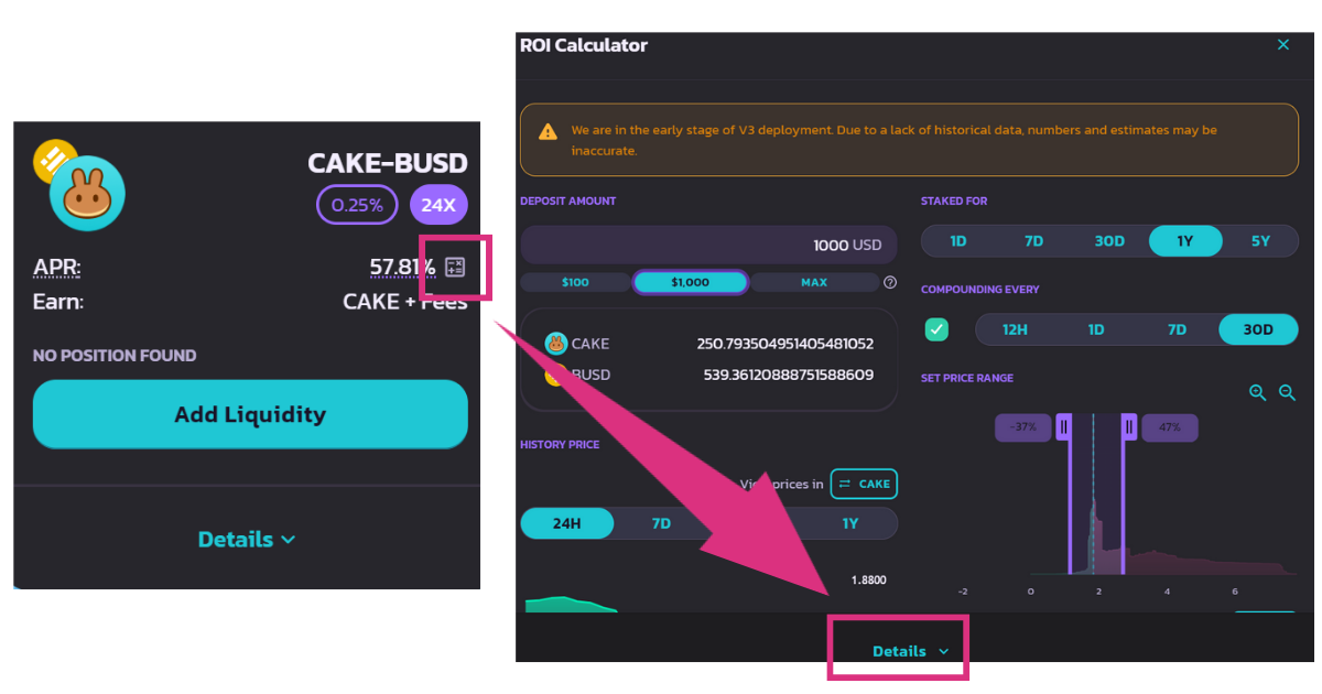 パンケーキスワップのAPR確認方法