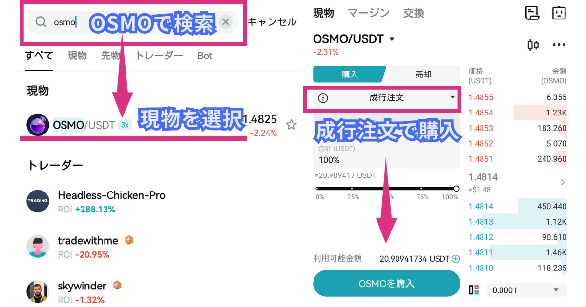 仮想通貨OSMO(の買い方