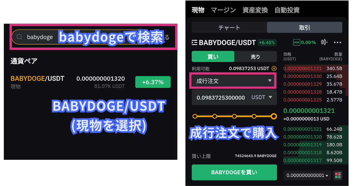 仮想通貨BABYDOGEの買い方