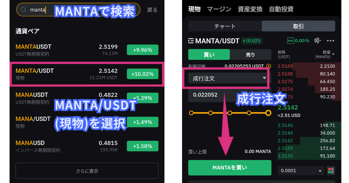 仮想通貨MANTAの買い方