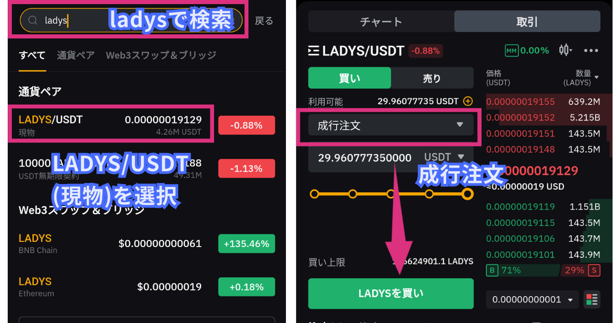 仮想通貨LADYS(Milady)の買い方