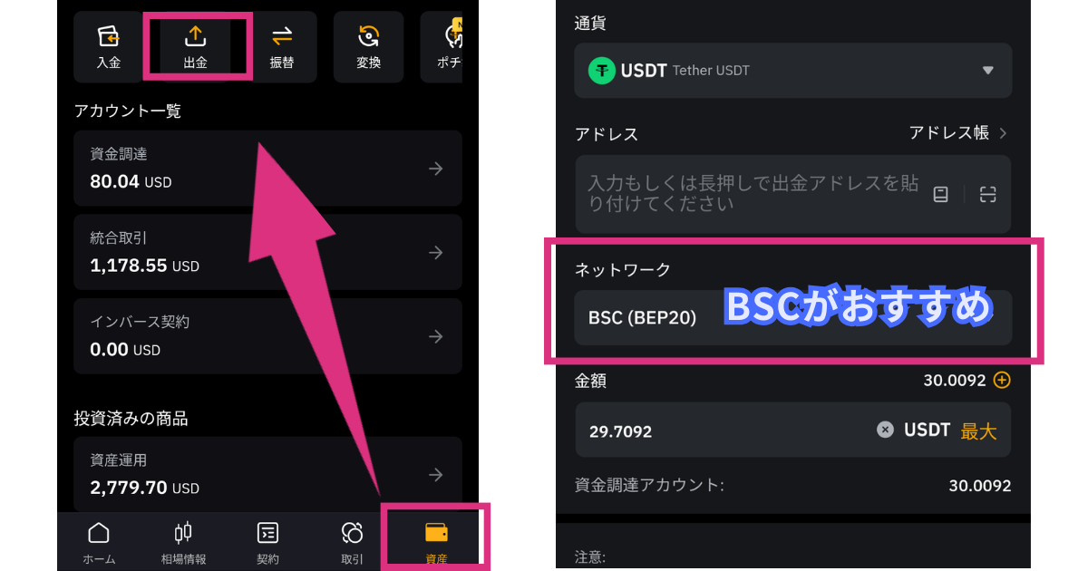 IZAKA-YAにステーブルコインUSDTを入金する方法